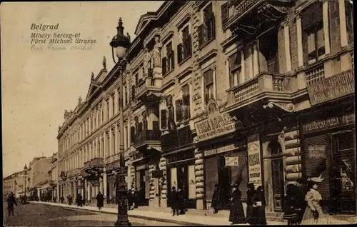 Ak Belgrad Beograd Serbien, Fürst Michael Straße