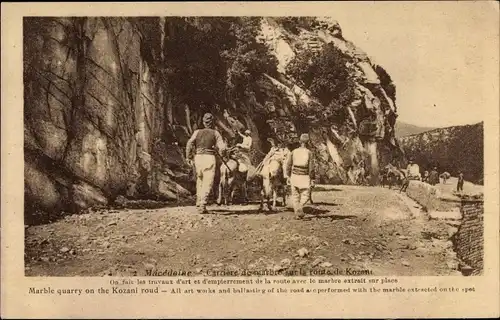 Ak Kozani Griechenland, Carriere de marbre sur la route de Kozani