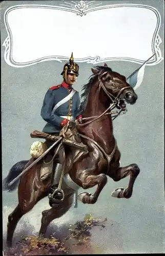Ak Deutscher Kavallerie Soldat im Kaiserreich, Reitersoldat