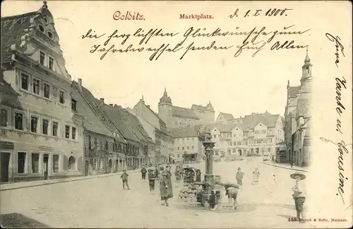 Ak Colditz in Sachsen, Marktplatz