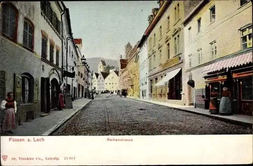 Ak Füssen im Ostallgäu, Reihenstraße, Geschäft