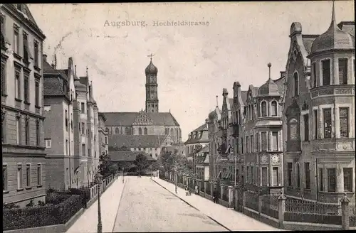 Ak Augsburg in Schwaben, Hochfeldstraße, Kirche