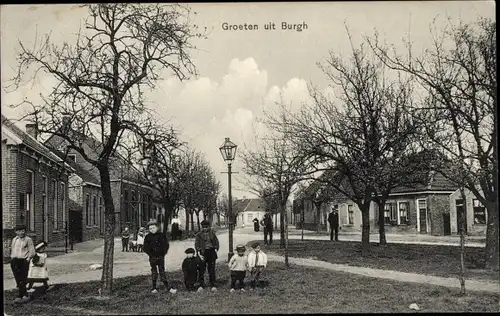 Ak Burgh Haamstede Schouwen Duiveland Zeeland Niederlande, Straßenpartie, Kinder