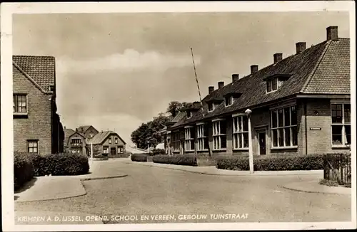 Ak Krimpen aan den IJssel Südholland, Openb. School en Vereen, Gebouw Tuinstraat