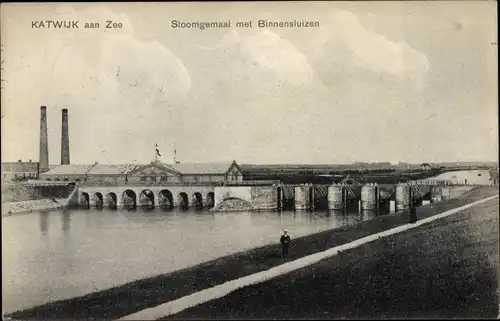 Ak Katwijk aan Zee Südholland Niederlande, Stoomgemaal met Binnensluizen