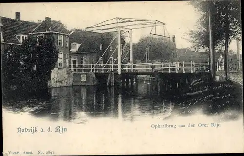 Ak Katwijk aan den Rijn Südholland Niederlande, Ophaalbrug aan den Over Rijn