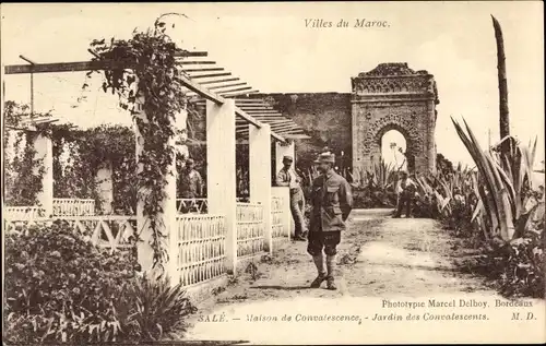 Ak Salé Marokko, Maison de Convalescence, Jardin