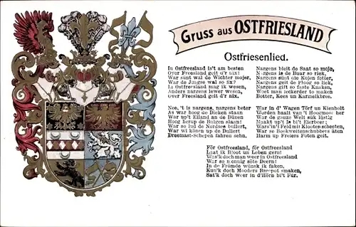 Wappen Lied Ak Gruß aus Ostfriesland, Ostfriesenlied
