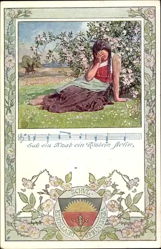 Lied Ak Sah ein Knab ein Röslein stehn, Deutscher Schulverein Nr. 92a