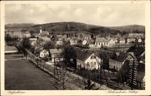Ak Großschönau, Blick auf den Ort mit Hutberg
