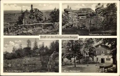 Ak Königshain in der Oberlausitz, Firstenstein, Hochstein, Totenstein, Bergrestaurant Otto Preusker