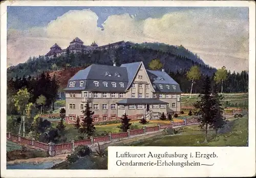 Ak Augustusburg im Erzgebirge, Gendarmerie Erholungsheim