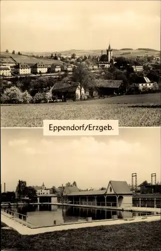 Ak Eppendorf in Sachsen, Panorama, Schwimmbad