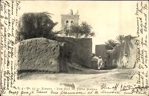 Ak Biskra Algerien, Une Rue du Vieux Biskra
