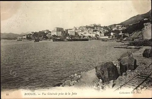 Ak Bougie Algerien, Vue Generale prise de la Jetee