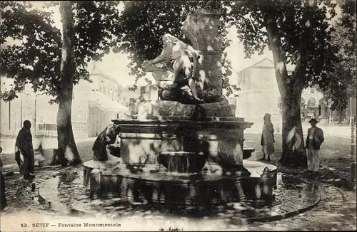 Ak Setif Algerien, Fontaine Monumentale