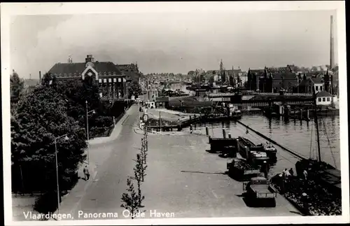 Ak Vlaardingen Südholland, Panorama Oude Haven