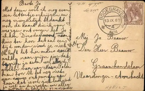 Ak Bodegraven Südholland, Aan de Schoordijk