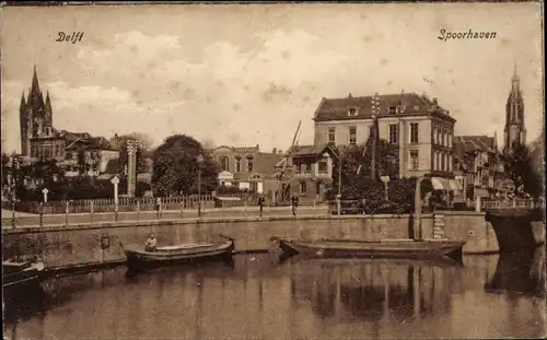 Ak Delft Südholland Niederlande, Spoorhaven