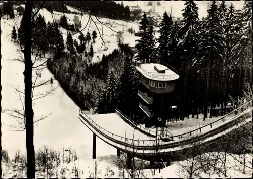 Ak Klingenthal im Vogtland, Neuerbaute Große Aschberg Schanze, Winter