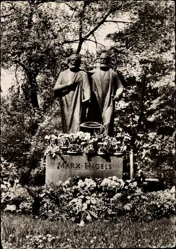 Ak Karl Marx Stadt Chemnitz in Sachsen, Marx-Engels-Denkmal