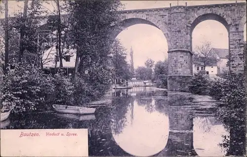 Ak Bautzen in der Lausitz, Viaduct und Spree