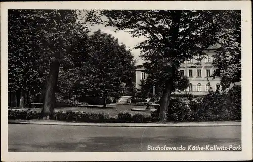 Ak Bischofswerda in Sachsen, Käthe-Kollwitz-Park, Brunnen