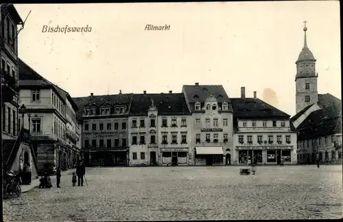 Ak Bischofswerda, Altmarkt, Weinhandlung Paul Klepsch, Geschäft H. Zwahr