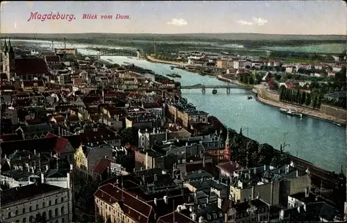 Ak Magdeburg, Blick vom Dom über die Stadt