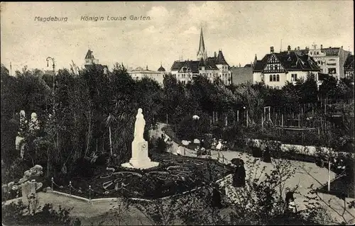 Ak Magdeburg in Sachsen Anhalt, Königin Louise Garten