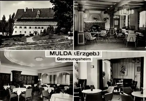 Ak Mulda Sachsen, Genesungsheim, Innen und Außen