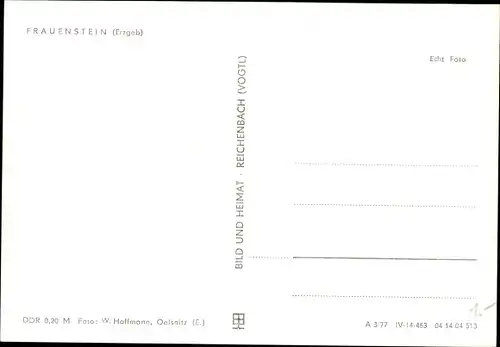 Ak Frauenstein im Erzgebirge, Teilansicht