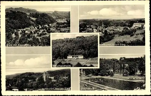 Ak Bourauel Eitorf an der Sieg, Schullandheim, Strandbad, Merten-Sieg