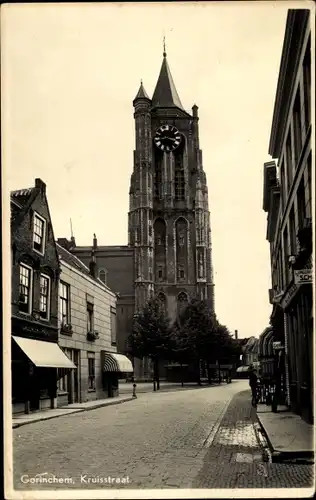 Ak Gorinchem Südholland Niederlande, Kruisstraat en St Janstoren