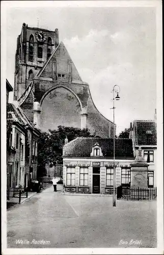 Ak Den Briel Südholland, Welle Rondom, Platz, Kirchturm, Gebäude