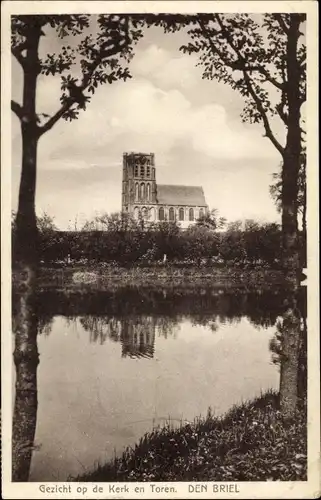 Ak Brielle Südholland, Kerk en Toren