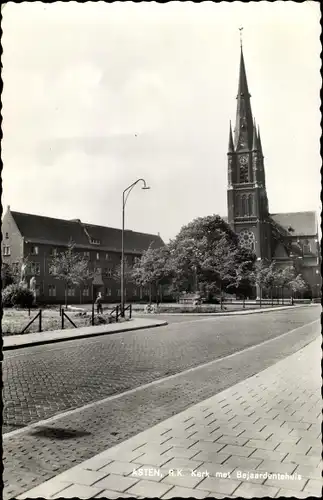 Ak Asten Nordbrabant, R. K. Kerk met Bejaardentehuis