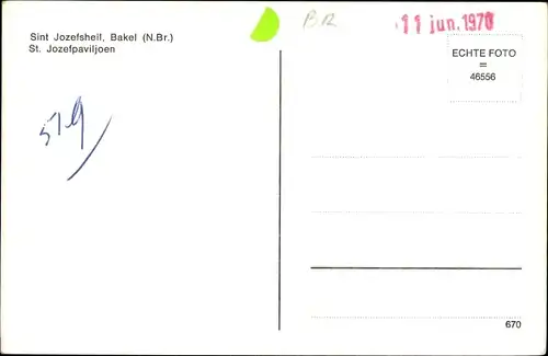 Ak Bakel Nordbrabant Niederlande, Sinz Jozefsheil, St. Jozefpaviljoen