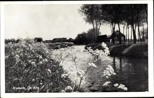 Ak Almkerk Nordbrabant Niederlande, De Alm, Flusspartie