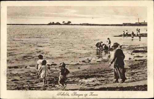 Ak Bergen op Zoom Nordbrabant Niederlande, Schelde, Strandpartie