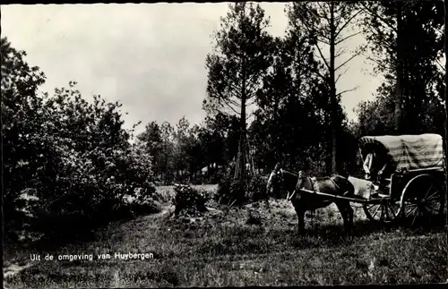 Ak Huijbergen Huybergen Woensdrecht Nordbrabant Niederlande, Planwagen, Landschaft