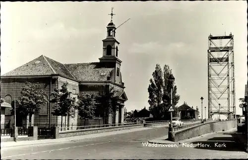Ak Ridderkerk Südholland Niederlande, Ned. Herv. Kerk, Huys te Woude, Molendijk