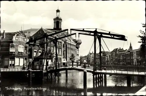 Ak Schiedam Südholland Niederlande, Appelmarktbrug