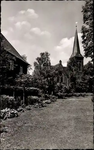 Ak Warendorf im Münsterland, Partie an der evgl. Kirche