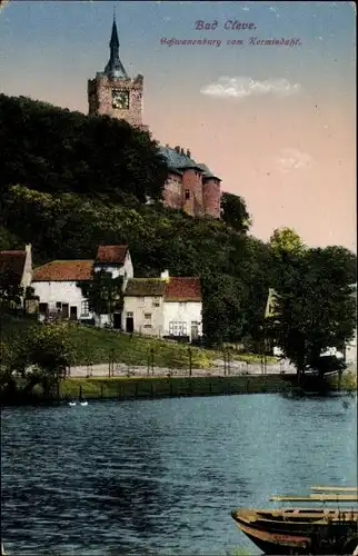 Ak Kleve am Niederrhein, Schwanenburg, Kermisdahl, Boote