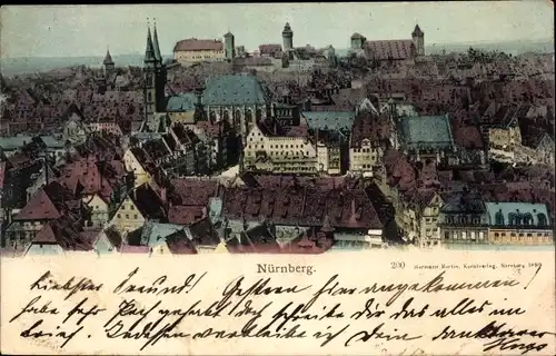 Ak Nürnberg in Mittelfranken, Blick über die Stadt