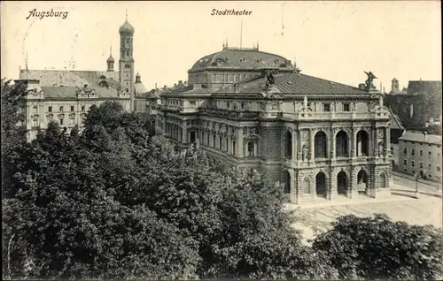 Ak Augsburg in Schwaben, Stadttheater