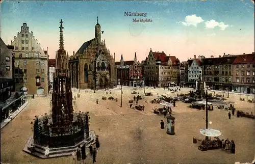 Ak Nürnberg in Mittelfranken, Marktplatz
