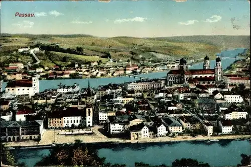 Ak Passau in Niederbayern, Panorama