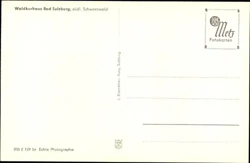 Ak Sulzburg im Breisgau Hochschwarzwald, Blick auf das Waldkurhaus